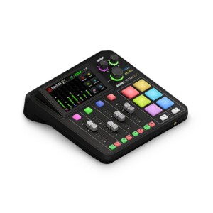 a black electronic device with colorful buttons and buttons