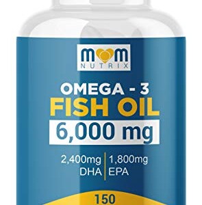 Aceite de pescado Omega 3 6000 mg con máximo EPA DHA - Apoya el cerebro, el hígado, el corazón y la inmunidad - Fabricado en los EE. UU. - 150 cápsulas blandas | Tuloimportas.com