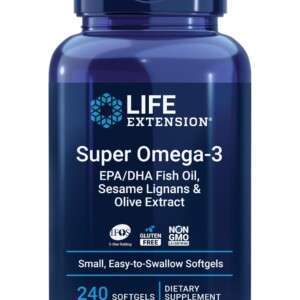 Life Extension Super Omega-3 EPA/DHA Aceite de pescado, lignanos de sésamo y extracto de oliva – Salud del corazón, salud del cerebro, apoyo a la salud de la inflamación, sin gluten, fácil de tragar, sin OGM, 240 cápsulas blandas | Tuloimportas.com