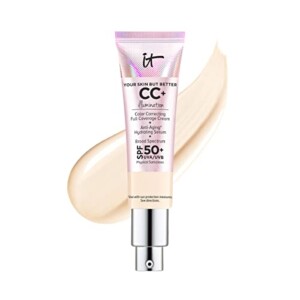 IT Cosmetics Your Skin But Better CC+ Crema Iluminadora, Fair (W) - Crema correctora de color, base de cobertura total, suero hidratante y protector solar SPF 50+ - Acabado radiante - 1,08 fl oz | Tuloimportas.com