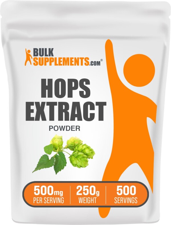 BulkSupplements,com Extracto de lúpulo en polvo - Suplementos de lúpulo, procedente de flores de lúpulo, polvo de lúpulo - Suplemento de hierbas, sin gluten, 500 mg por porción, 250 g (8,8 oz) (paquete de 1) | Tuloimportas.com