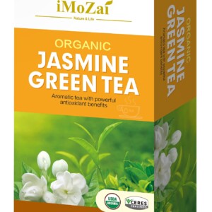 Imozai Bolsas de té verde jazmín orgánico 100 unidades envueltas individualmente | Tuloimportas.com