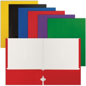 Better Office Products Portafolios de papel tamaño carta, caja de 100, colores primarios surtidos (surtidos, 2 carpetas de papel de bolsillo) | Tuloimportas.com