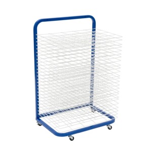 Pearington Mobile Estante de secado de arte con 25 estantes para aulas y estudios de arte, carrito de arte con ruedas de acero resistente con 25 estantes anchos, azul | Tuloimportas.com