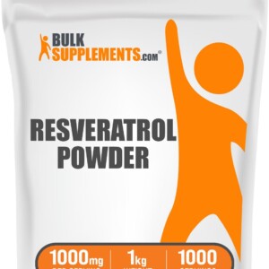 BulkSupplements,com Resveratrol en polvo - Suplemento de resveratrol, Polygonum Cuspidatum, Resveratrol 1000 mg - Antioxidante y sin gluten, 1000 mg por porción, 1 kg (2,2 lbs) (Paquete de 1) | Tuloimportas.com