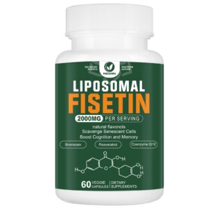 NICMIN Suplemento de fisetina liposomal, 2000 mg, 98 % antioxidantes de polifenoles de fisetina pura, con quercetina, TMG y resveratrol, para un envejecimiento saludable, apoyo cognitivo, 60 cápsulas | Tuloimportas.com