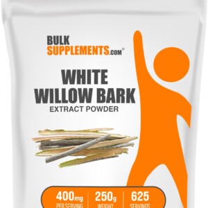 BulkSupplements,com Polvo de extracto de corteza de sauce blanco - Suplemento de hierbas en polvo, polvo de corteza de sauce blanco - Sin gluten, 400 mg por porción, 250 g (8,8 oz) (paquete de 1) | Tuloimportas.com