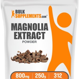 BulkSupplements,com Extracto de corteza de magnolia en polvo - Magnolia officinalis, suplemento de corteza de magnolia, extracto de magnolia - Sin gluten, 800 mg por porción, 250 g (8,8 oz) (paquete de 1) | Tuloimportas.com