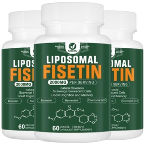 Suplemento de fisetina liposomal, 2000 mg, antioxidantes de polifenoles de fisetina 98 % puros, con quercetina, TMG y resveratrol, para un envejecimiento saludable, apoyo cognitivo, 180 cápsulas | Tuloimportas.com