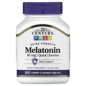 21st Century Extra Strength, melatonina de disolución rápida, cereza, 10 mg, 360 comprimidos | Tuloimportas.com