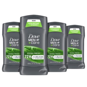 Desodorante antitranspirante Dove Men + Care, protección contra el sudor y el olor durante 72 horas, vitamina E, triple humectante, paquete de 4 | Tuloimportas.com