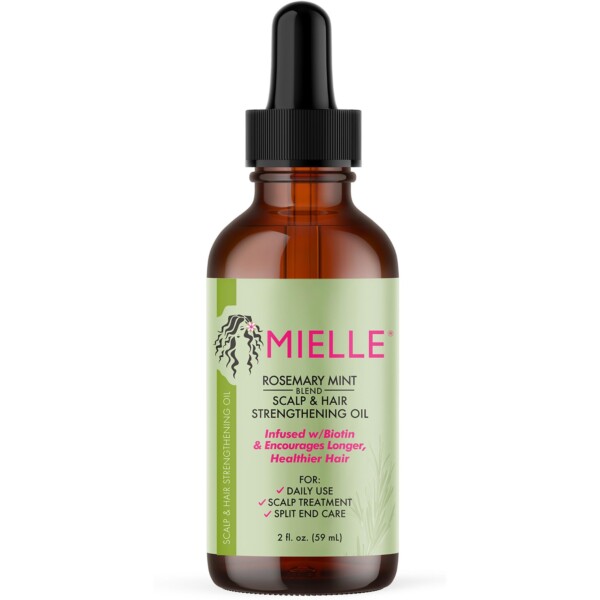 Mielle Organics Rosemary Mint Balg & Hair Fortaleciendo aceite para todos los tipos de cabello, 2 onzas