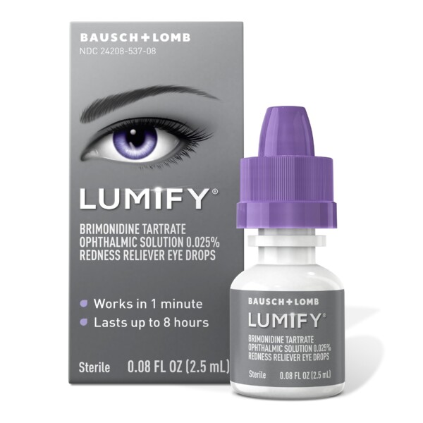 LUMIFY Gotas para los ojos para aliviar el enrojecimiento, para ojos más blancos y brillantes, 0,08 fl oz (2,5 ml)