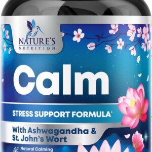 Apoyo natural de calma, relajación y relajación con Ashwagandha, GABA, magnesio, 5-HTP, Vitaminas L-theanine & B, Focus Natural, Energía e Inmune Apoyo-Naturaleza no GMO, vegano, sin gluten-120 cápsulas | Tuloimportas.com