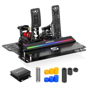 Simsonn Pro X Pedals Sim Racing Simulador de PC Pedals Sensor de presión Celular de carga Hidráulica (P2-H2-1+placa de elevación) | Tuloimportas.com