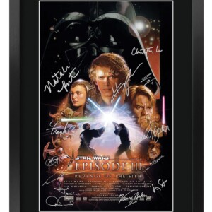 HWC Trading A3 FR Star Wars Episodio III Revenge of the Sith El elenco Hayden Christensen Ewan McGregor Regalos Póster impreso Imagen de autógrafo firmado para fanáticos de los recuerdos de películas - A3 enmarcado | Tuloimportas.com
