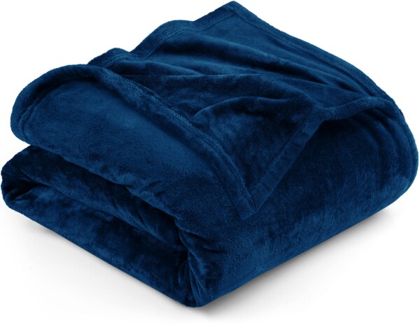Udopía Bedding Fleece Blanket Tamaño de reina Marina 300 GSM Luxury Anti-Static Fuzzy Soft Microfibra Bed Manja (90x90 pulgadas)