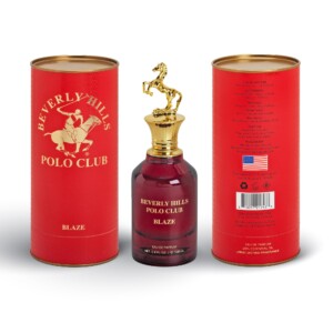 Beverly Hills Polo Club Blaze 3,4oz Eau de Parfum - Caja de cilindro de fragancia de larga duración (tapa de caballo de metal) | Tuloimportas.com