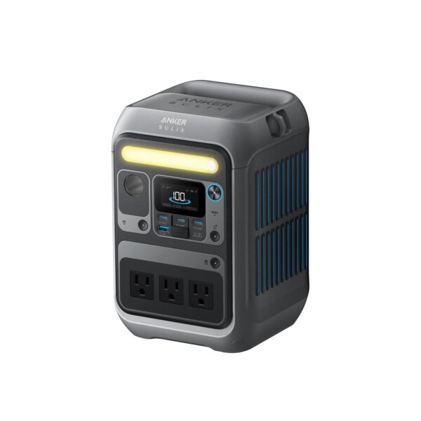 Anker Solix C300 Potencia portátil, Batería de 288Wh LiFePO4, generador solar de 300W (600W Surge), carga rápida de dos vías de 140 W, para acampar, viajes y emergencias (panel solar opcional) (renovado)