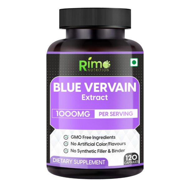 Cápsulas de vervain azul nutrición rimo, 1000 mg por porción de hierba seca de Vermina (Verbena hastata)