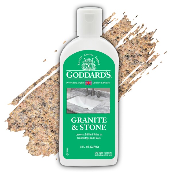 Polaco de granito y mármol de Goddard - encimeras de limpieza y brillo, azulejos y piedra con cera carnauba - protección de manchas de agua, 8oz