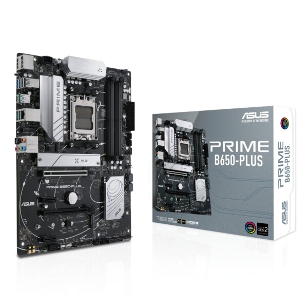 ASUS Prime B650-Plus AMD B650 AM5 Ryzen ™ Desktop 9000 8000 y 7000 ATX BOLAR, DDR5, PCIe 5,0 m, 2, 2,5GB LAN, DP, HDMI®, SATA 6GBPS, USB 3,2 Gen 2 y 1 Tipo-C®, Bios Flashback ™, USB4® Soporte
