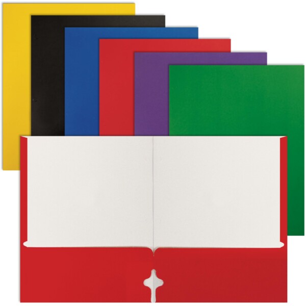 Mejores productos de oficina Tamaño de la letra Cartera de papel de 100, colores primarios variados (variadas, 2 carpetas de papel de bolsillo)