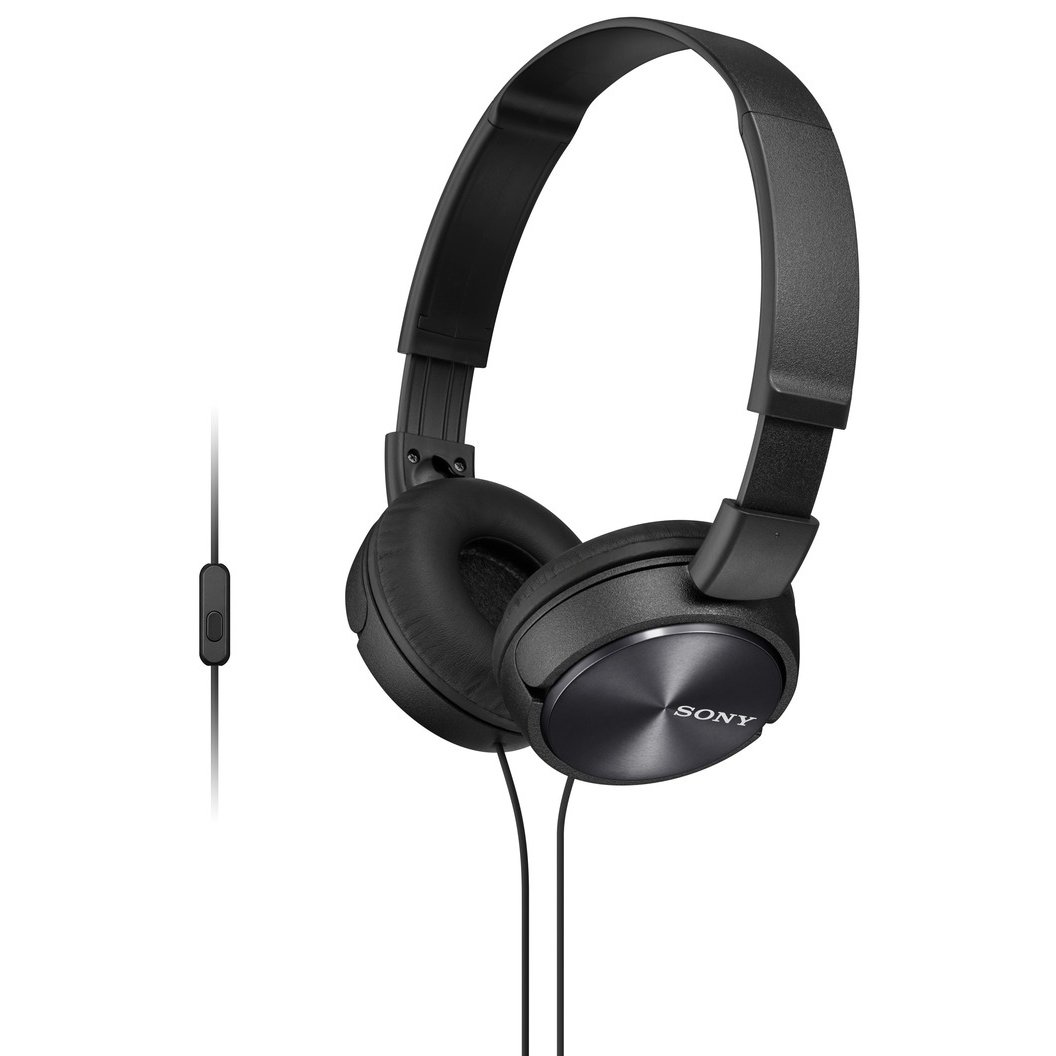 Sony MDR-ZX310AP ZX Serie Wired en los auriculares para los oídos con micrófono, negro