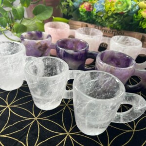 WowVity Crystal Drink Cup Rose Quartz, taza de té de amatista de ensueño, taza de cuarzo transparente con asa, fiesta de té de la copa de piedras preciosas, favores de fiesta de bodas, herramientas de altar ritual, adivinación Wicca Witch Gift For Friends | Tuloimportas.com