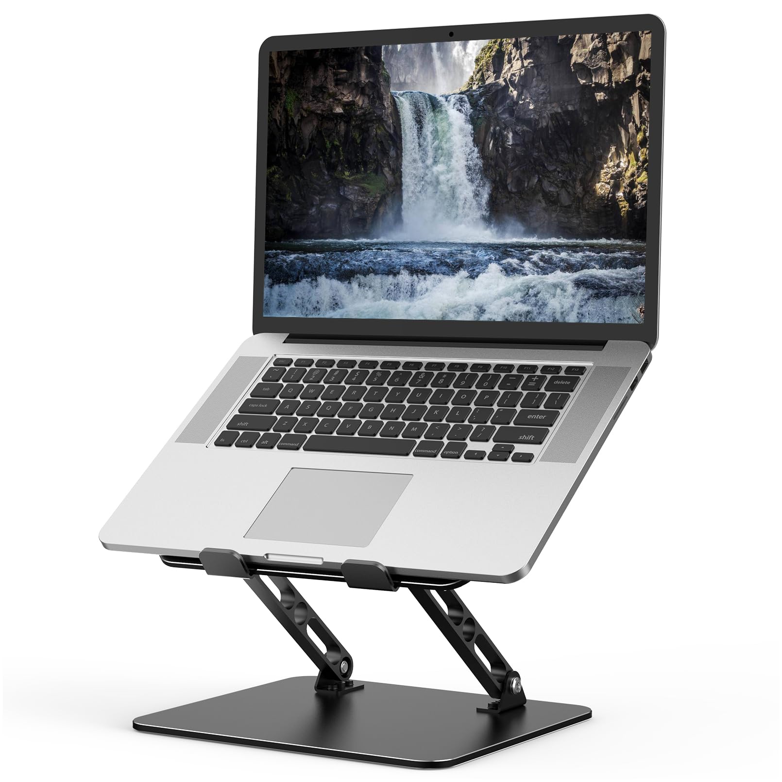 Soporte para laptop ajustable gogoonike para escritorio, elevador de computadora portátil plegable de metal, soporte portátil portátil portátil, portátiles de computadora de enfriamiento ventilado compatible con computadoras portátiles de 10-15,6