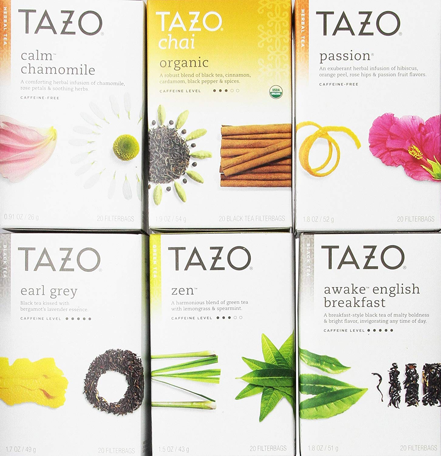 Tazo Surtido Tea Sampler 20ct (paquete de 6)