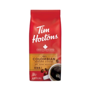 Tim Hortons colombian, café asado mediano, perfectamente equilibrado, siempre suave, hecho con frijoles 100% arábica, bolsa de 12 onzas | Tuloimportas.com
