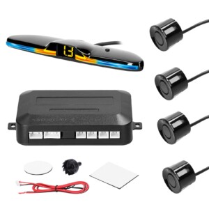 Sistema de radares de inversión trasera del sensor de estacionamiento de automóviles goolrc con 4 sensores de estacionamiento LED Distancia de luz LED ADVERTENCIA Detección de distancia de timbre | Tuloimportas.com