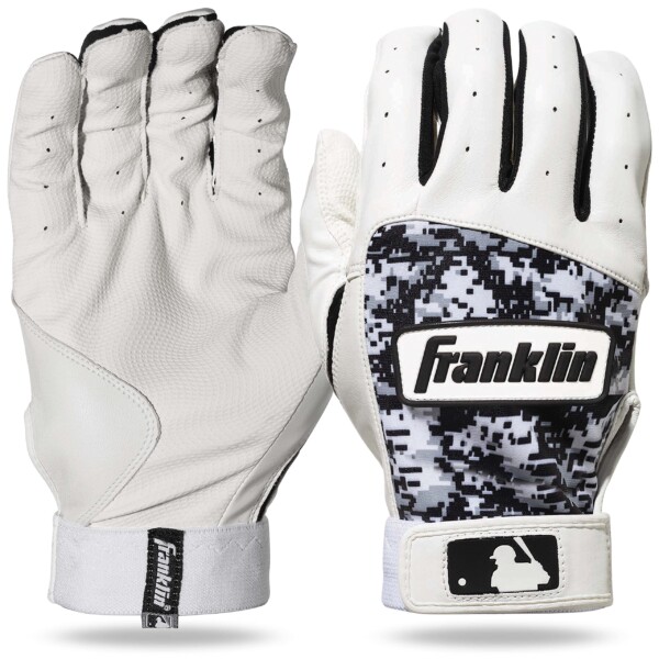 Guantes de bateo de béisbol de Franklin Sports MLB Digitek - Digi gris/blanco/negro - Medio adulto