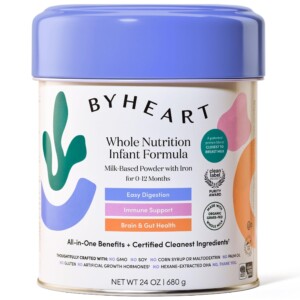 Fórmula infantil en polvo ByHeart para bebés de 0 a 12 meses. Elaborada con leche entera orgánica. Certificada por Clean Label Project. Fórmula para bebés más parecida a la leche materna. Mezcla de proteínas patentada. Paquete de 1 unidad de 24 onzas. | Tuloimportas.com