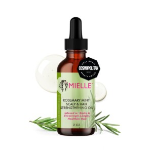 Aceite capilar de romero y menta Mielle Organics, tratamiento para puntas abiertas y cuero cabelludo seco. Con biotina y aceites esenciales para fortalecer, calmar, hidratar y promover un cabello más saludable (56 ml) | Tuloimportas.com