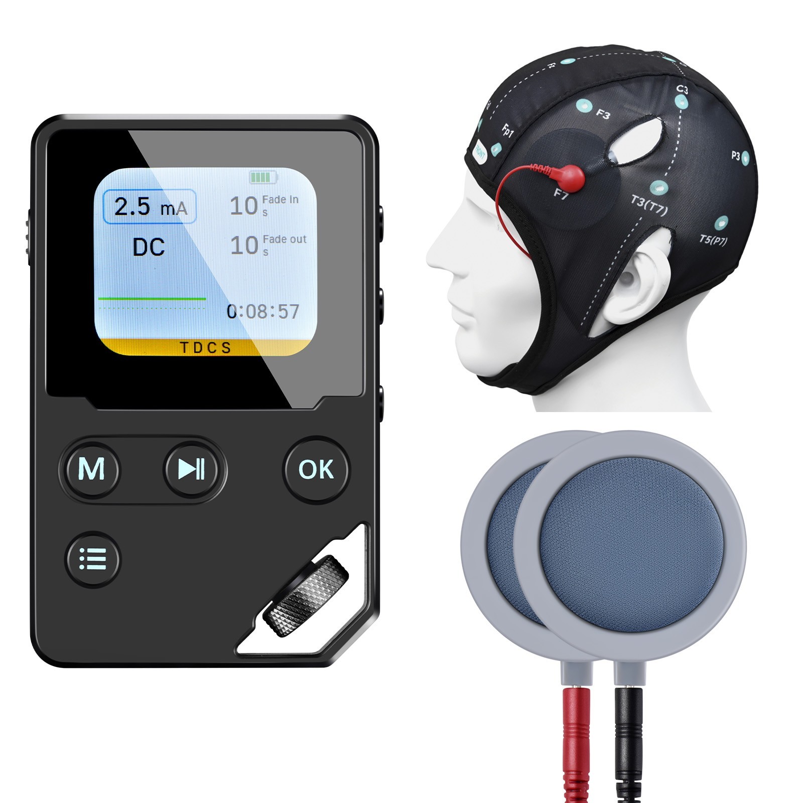 tDCS Device tACS tPCS 3-Mode 4.5mA w EEG Cap for Performance Wellness, DCTune ES 1 tDCS Device tACS tPCS 3-Mode 4.5mA w EEG Cap for Performance Wellness, DCTune ES