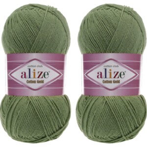 55% Algodón 45% Hilo Acrílico Alize Algodón Hilo Dorado Ganchillo Tejido a Mano Arte Lote de 4skn 400 gr 1444 yds (485-Verde) | Tuloimportas.com