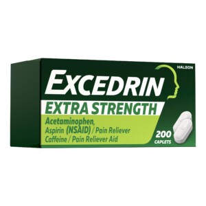 Excedrin cápsulas extra fuertes para aliviar el dolor de cabeza, acetaminofén 250 mg, aspirina 250 mg, cafeína 65 mg, analgésico, 200 unidades | Tuloimportas.com