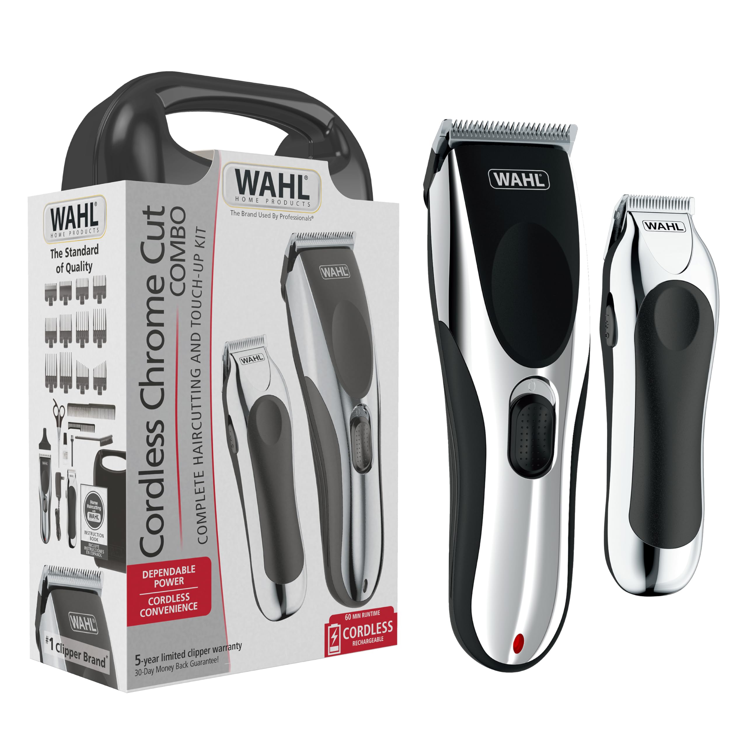 Wahl Clipper - Cortapelos inalámbrico Chrome Pro para hombres y cortapelos a batería para cortes de pelo completos y retoques - Modelo 3026590