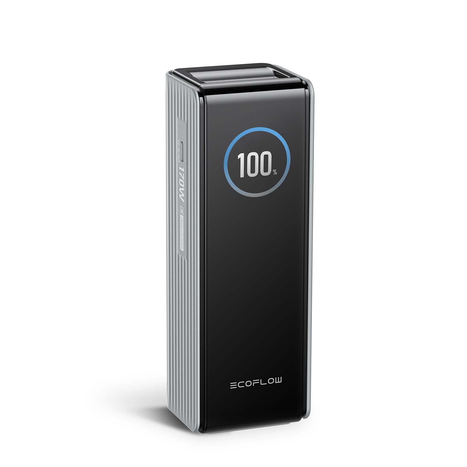 EF ECOFLOW Banco de energía para computadora portátil, Cargador portátil de 25,000 mAh 170 W con Dos Puertos USB-C de 140 W, Pantalla Inteligente, Aprobado en Vuelo para Viajes, Carga rápida para iPhone 17/16 Series, MacBook, Samsung y más
