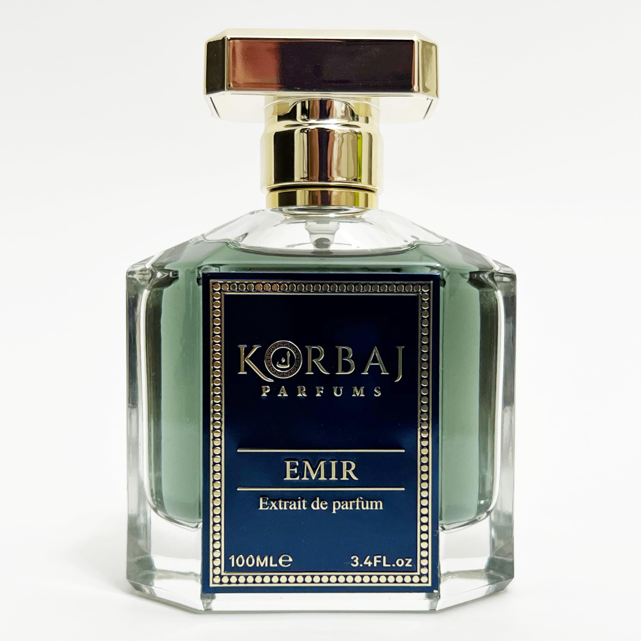 KORBAJ PARFUMS Emir - Perfume Árabe para Mujer, Eau de Parfum para Hombre con Naranja Siciliana, Bergamota de Calabria - Almizcle Blanco, Vainilla, Ámbar y Notas Frutales 100ml