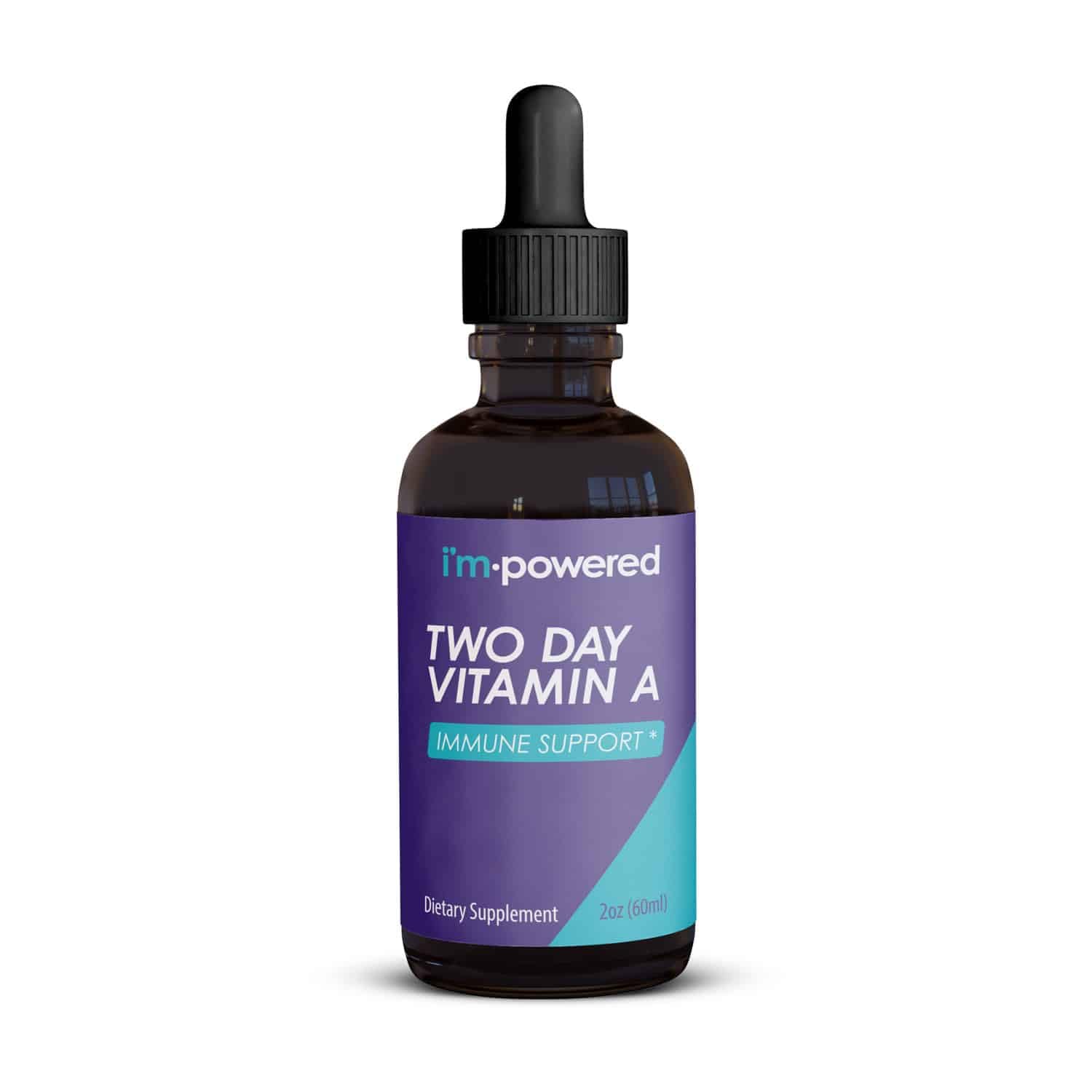 I'm Powered Two Day Vitamin A - 2 oz de gotas naturales de vitamina A 400,000 UI por porción (3 ml), apoya la salud inmune