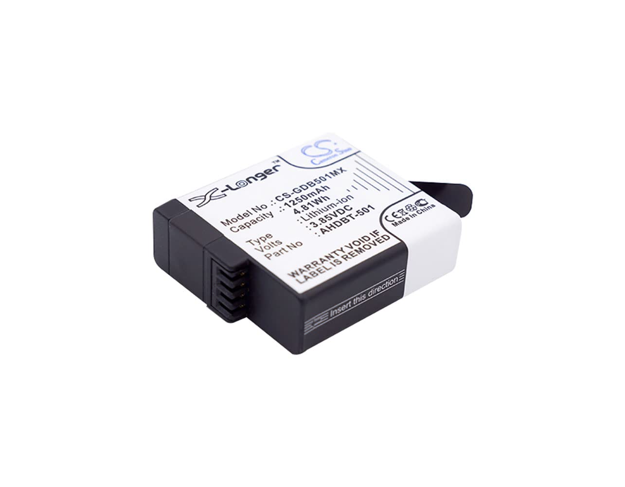Cameron Sino - Batería de repuesto de 1250 mAh para GoPro 601-10197-00, Hero 6 Black, Hero 7, Hero 7 Black 601-10197-00,601-27537-000, AABAT-001, AABAT-001-AS, AHDBT-501