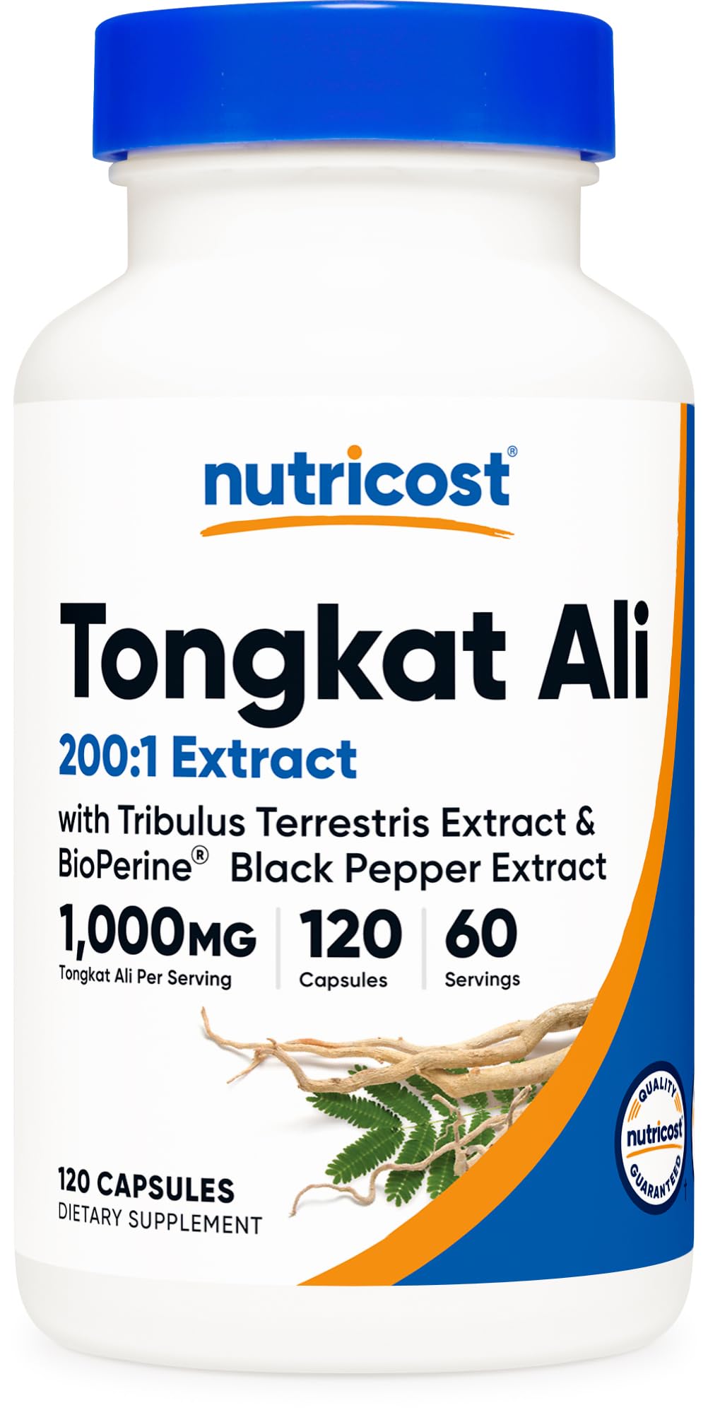 Nutricost Tongkat Ali 1.000 mg 120 Cápsulas, Sin Gluten, Sin OGM