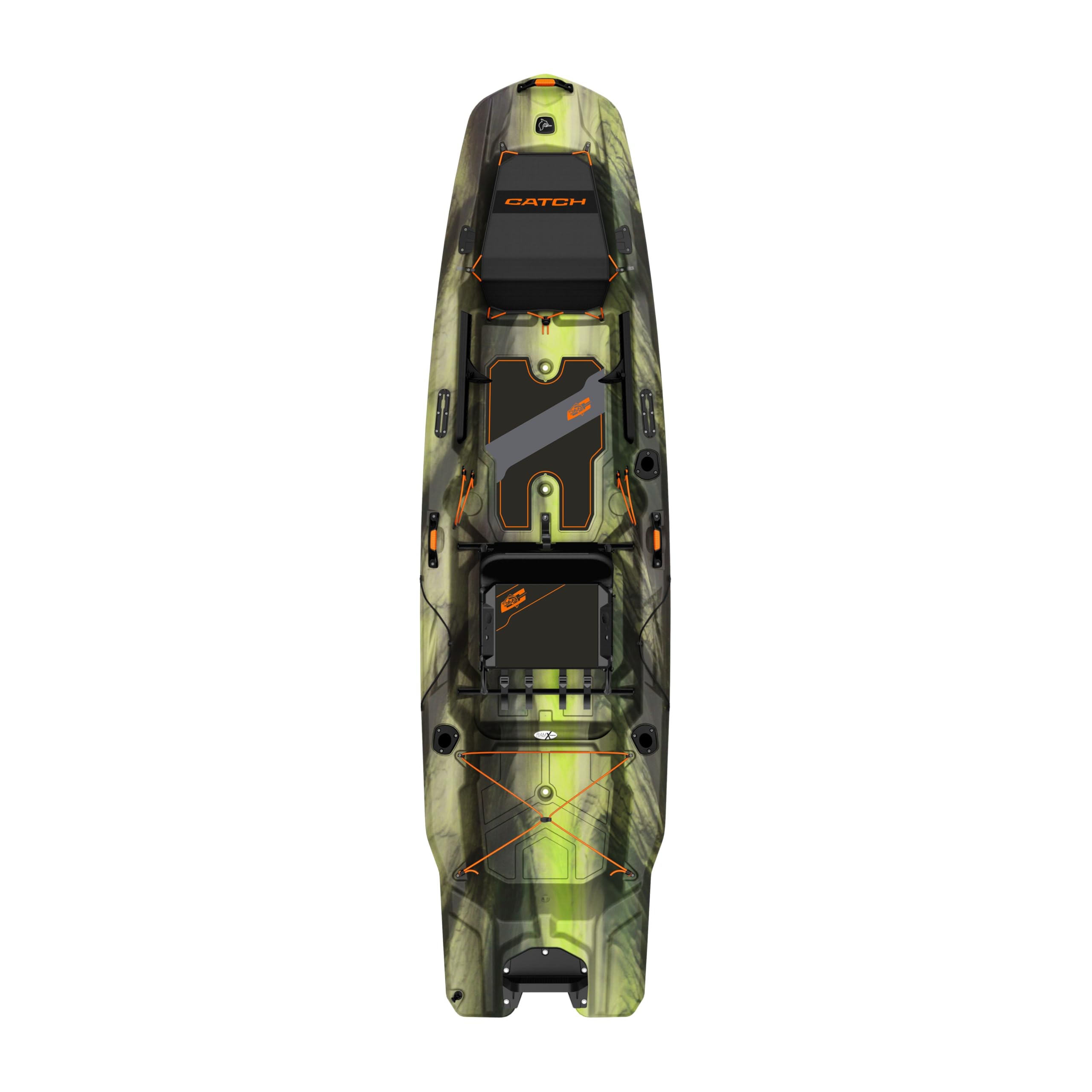 Pelican Catch Mode 110 TR Kayak de pesca - Kayak de pesca para pescadores con sistema de asientos Ergoboost - Rieles para engranajes - Venom - 10,5 pies