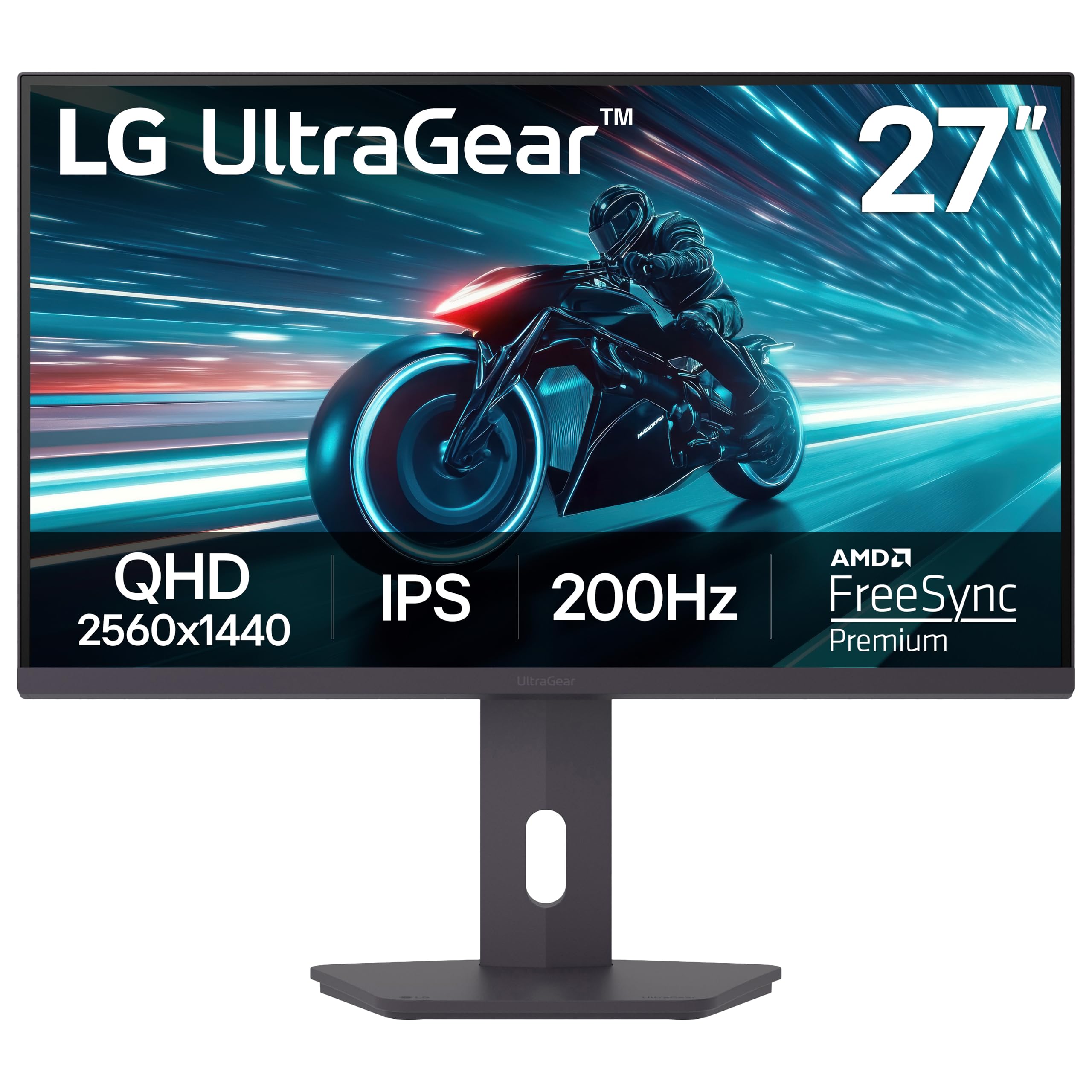 LG 27G61ZB-B Monitor de juegos IPS Ultragear QHD (2560 x 1440) de 27 pulgadas, 200 Hz, 1 ms, AMD FreeSync Premium, HDR10, conmutador, HDMI, DisplayPort, soporte ajustable de inclinación/altura/giro/pivote, negro