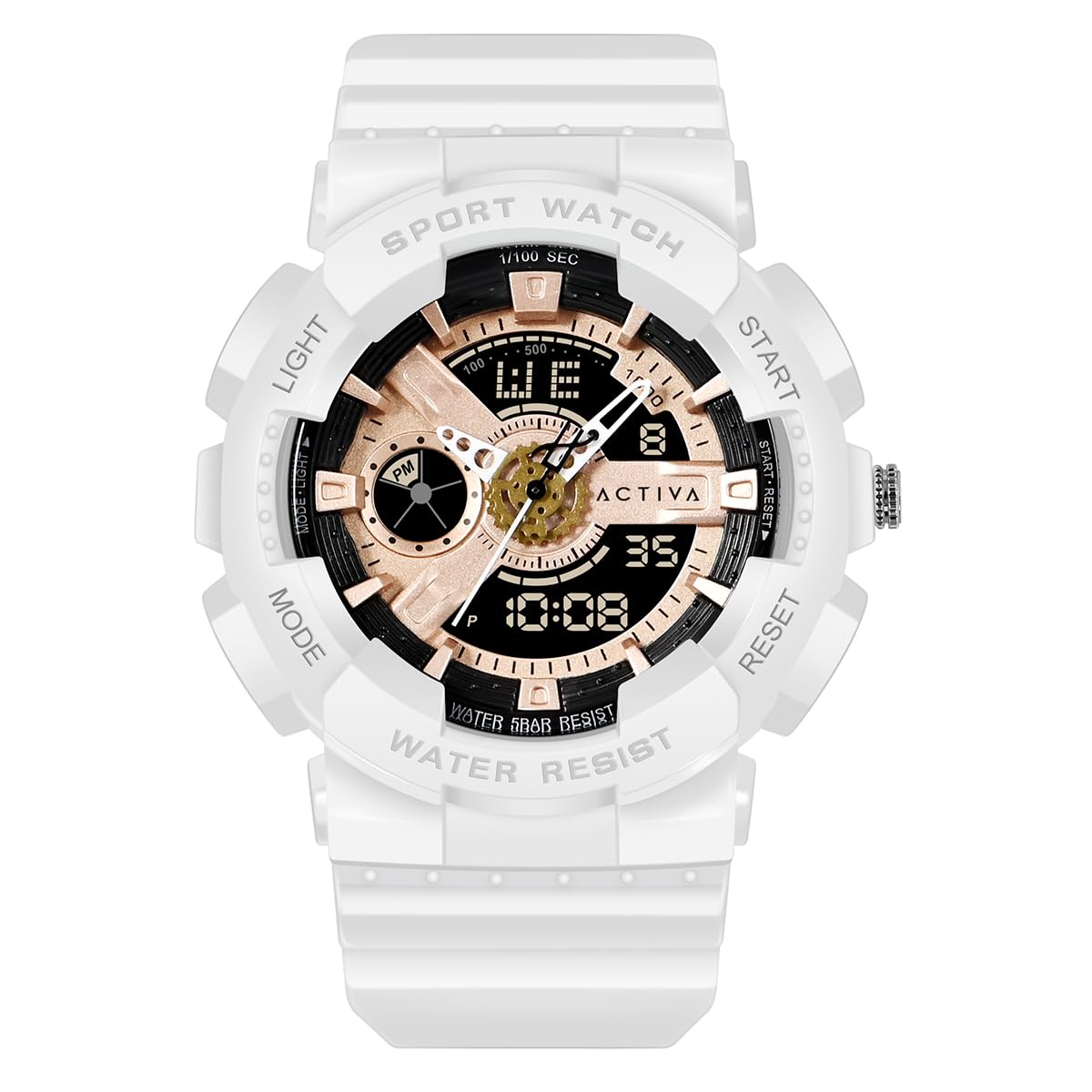 Invicta Shock Resistant Watch White Band with Gold