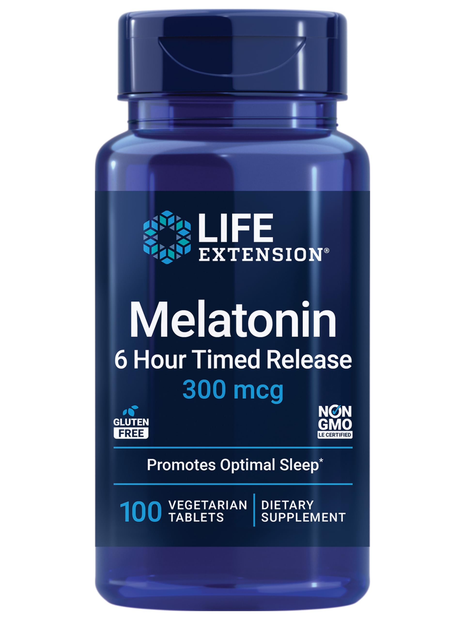 Life Extension Melatonin 6 Hour Timed Release, 300 mcg, 100 Tablets