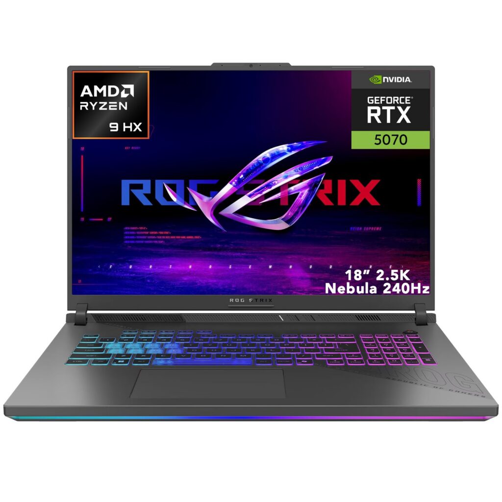 ASUS ROG Strix G18 Gaming Laptop,AMD Ryzen 9 9955HX,NVIDIA GeForce RTX 5070